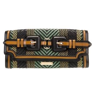 Burberry Prorsum Minaudière Leather Clutch with Printed Gold-Tone Hardware